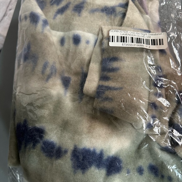 Sew in Love half zip pullover sweatshirt. Size 2X, Lavender & olive - Picture 9 of 9